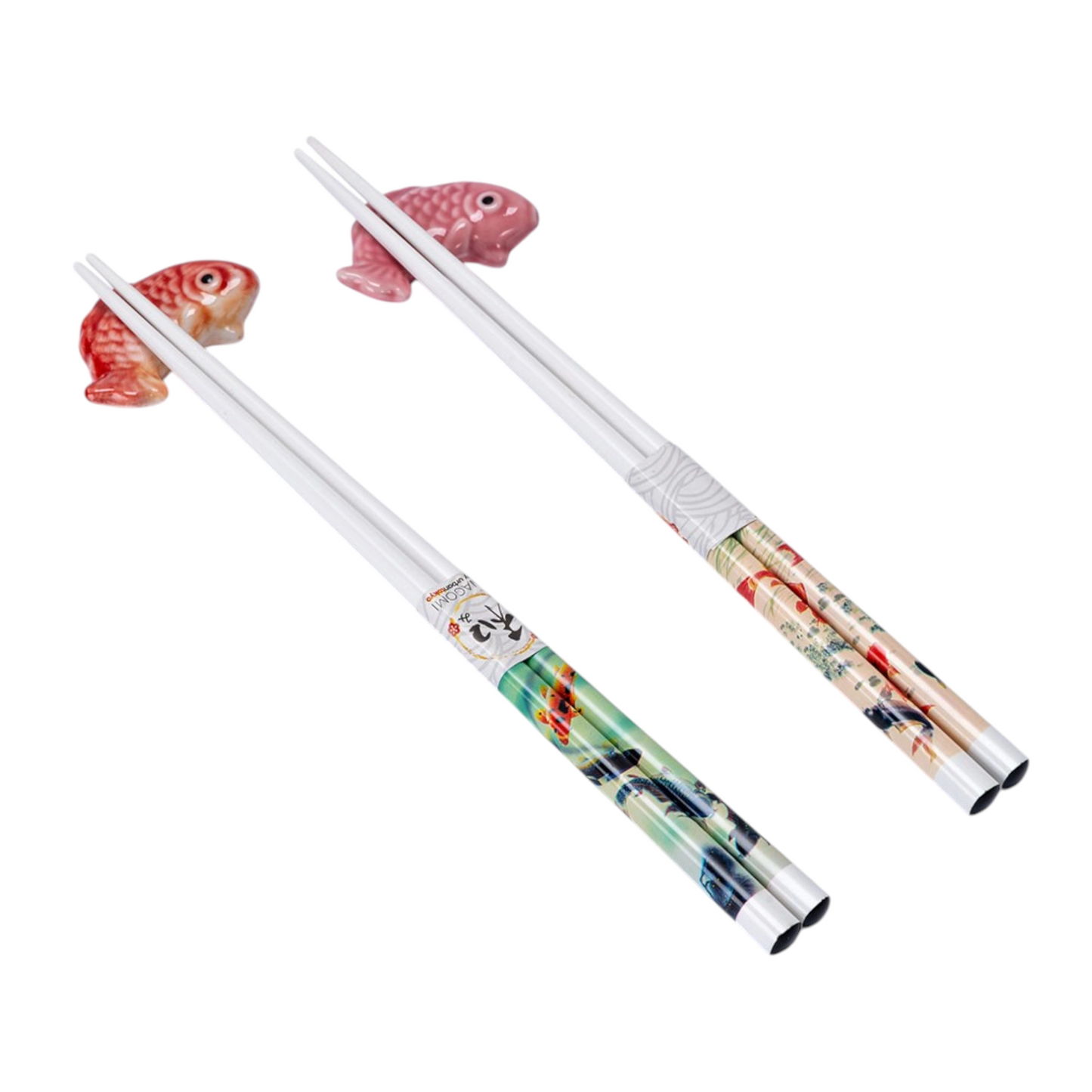 D Prize - Japanese Koi Fish 2 Pair Chopsticks and Rests Set
