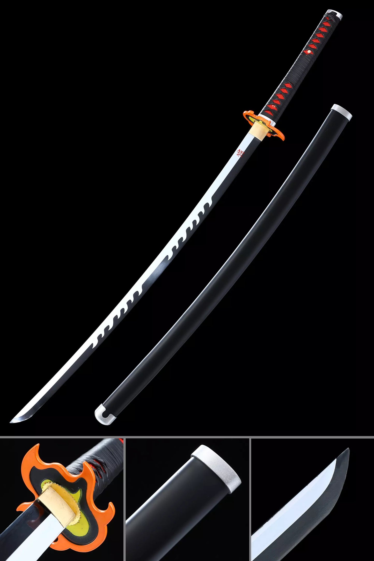 Tanjiro Kagura Sword, Demon Slayer Sword, Carbon Steel - Nichirin Sword