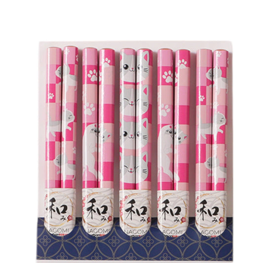 E Prize - 5 Piece Chopsticks Set Neko Friends
