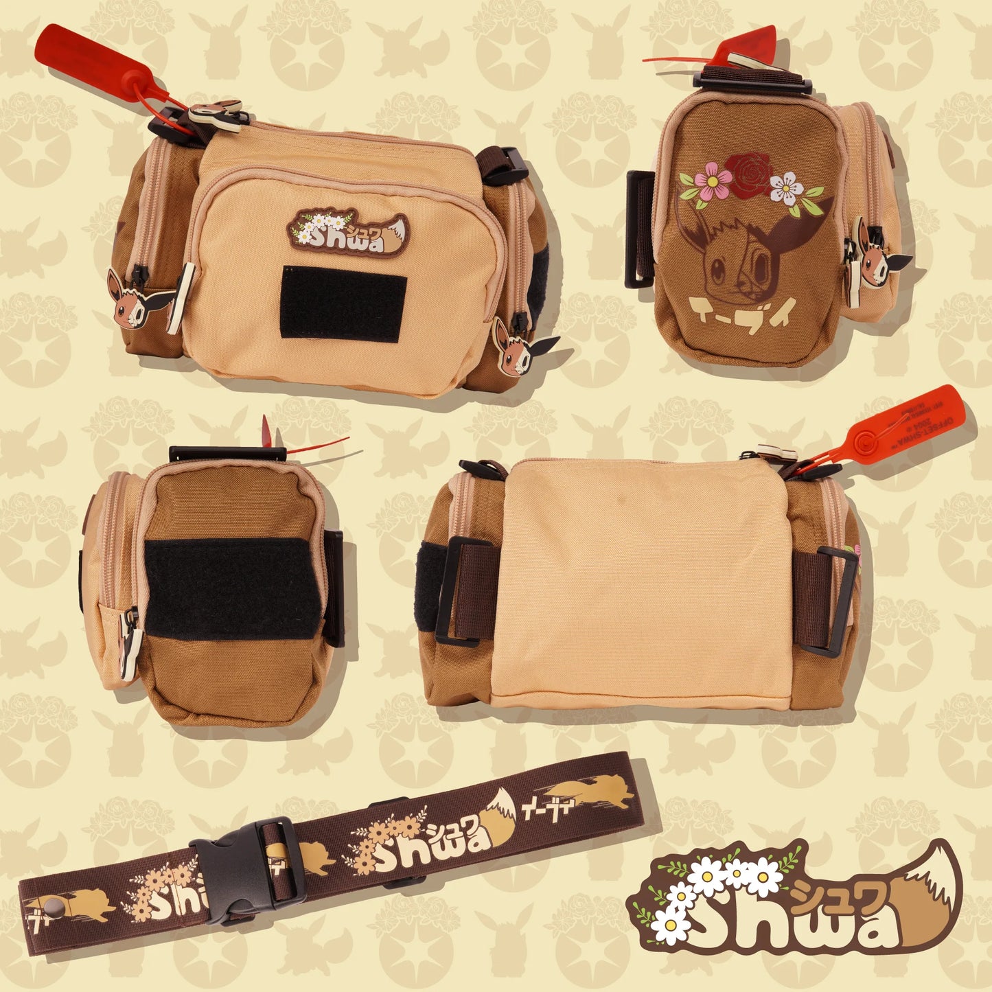 SHWA - Eevee Micro Duffle with Strap(Pre-Order) Patches Included