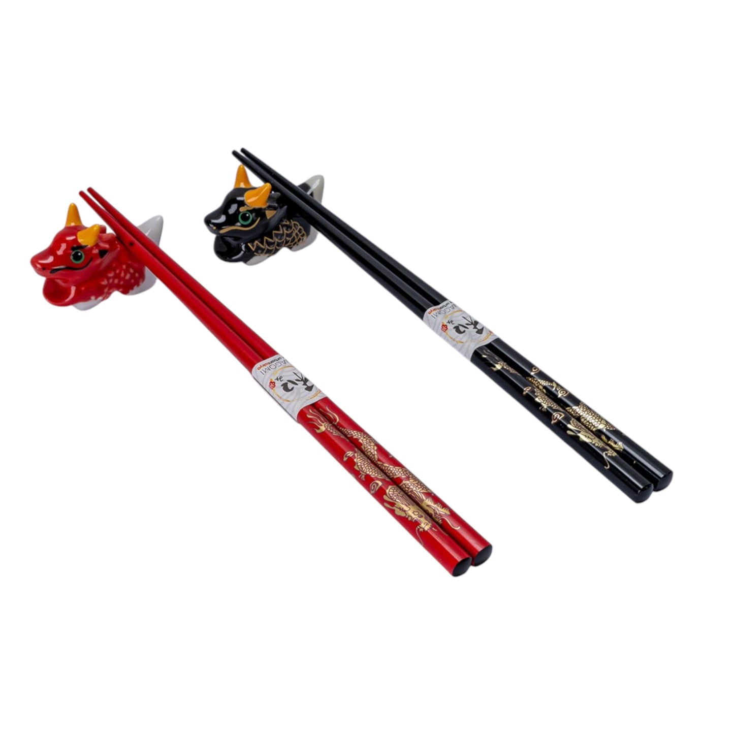 D Prize - Oriental Dragon 2 Pair Chopsticks and Chopsticks Rests Gift Set