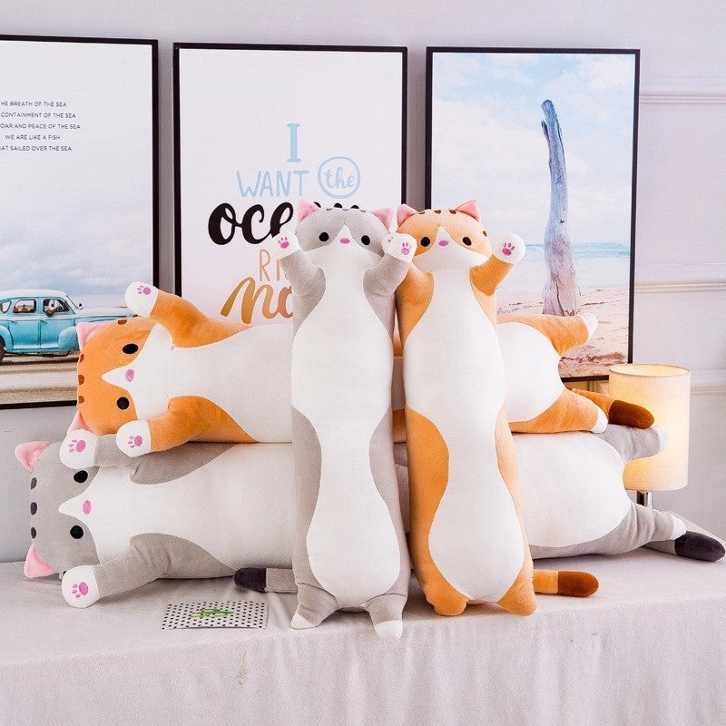 A Prize - 3XL Long Cute Cat Soft Stuffed Animal Throw Pillow Plush Toy